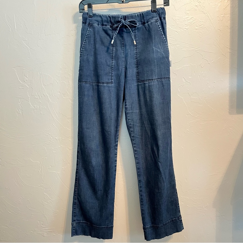 MAXMARA Leisure Pazzo Tie Waist Crop Jeans in Midnight Blue Sz 6 Closet Staple